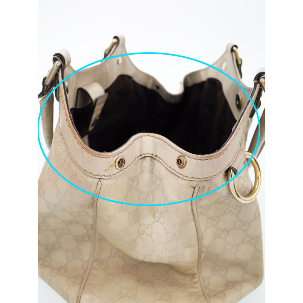 Gucci Guccissima Leather Sukey Tote Shoulder Bag White - Picture 5 of 9